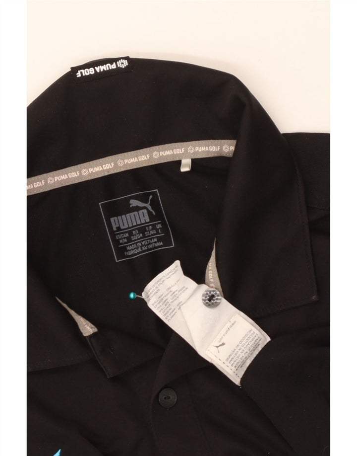 Puma Herren Golf-Poloshirt, groß, schwarzes Polyester