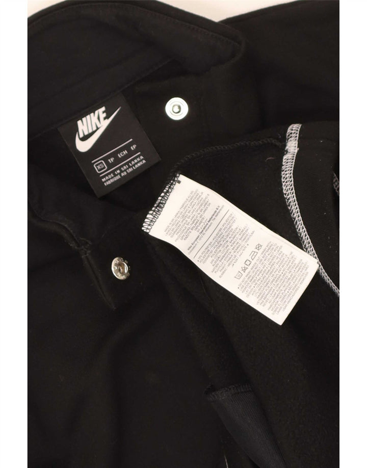 Nike Womens Swoosh Oversized Sweatshirt Pullover UK 6 XS Schwarz Polyester