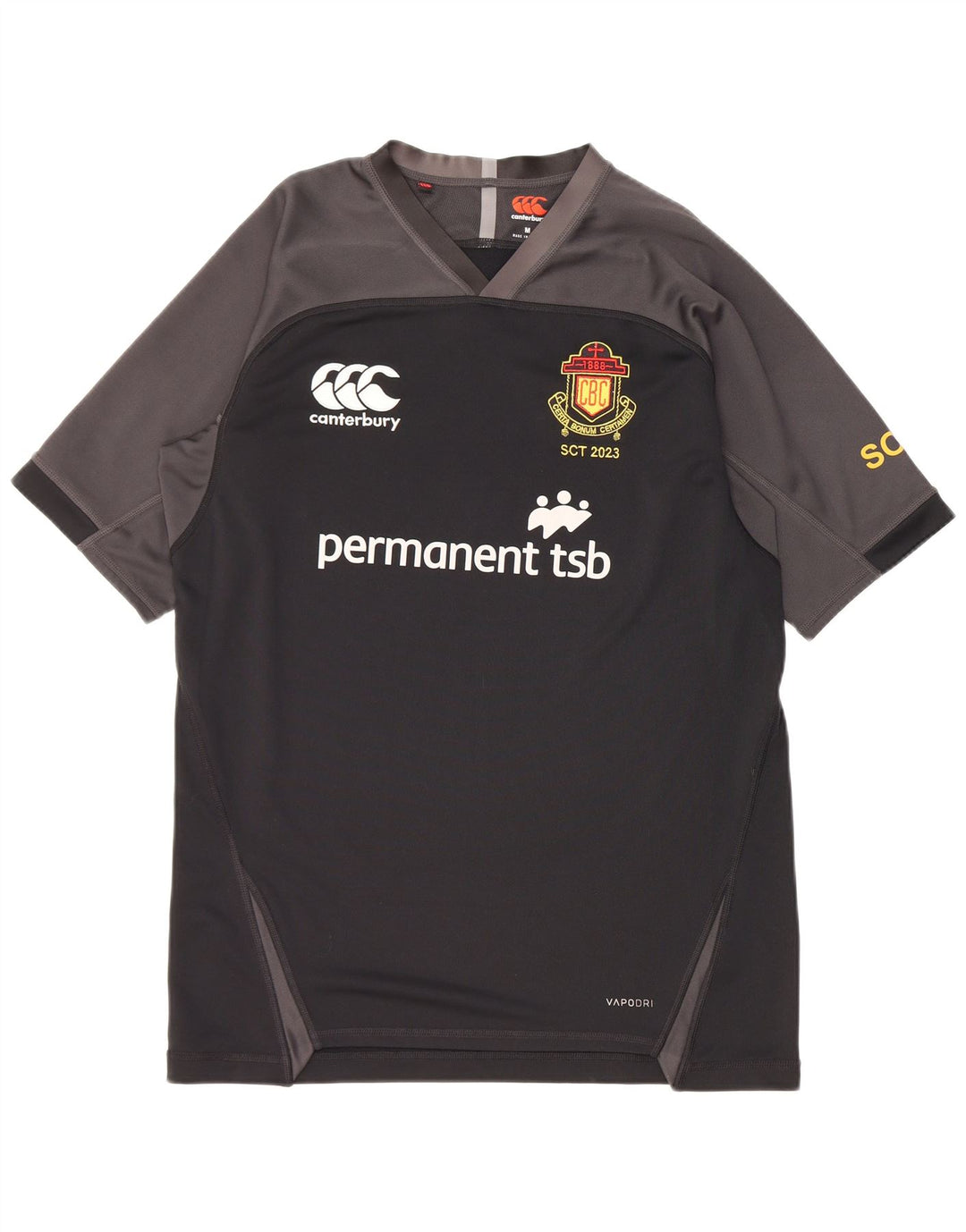 Canterbury Herren-Grafik-T-Shirt-Oberteil Mittelschwarzes Colourblock-Polyester