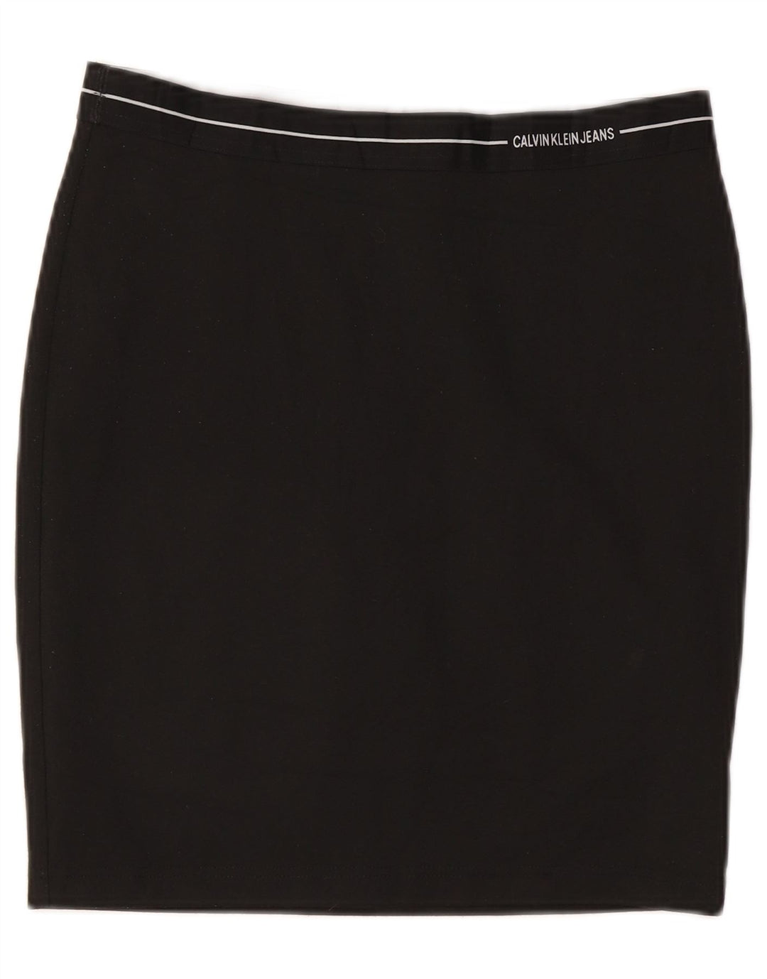 CALVIN KLEIN Damen Bleistiftrock Groß W32 Schwarz Polyester