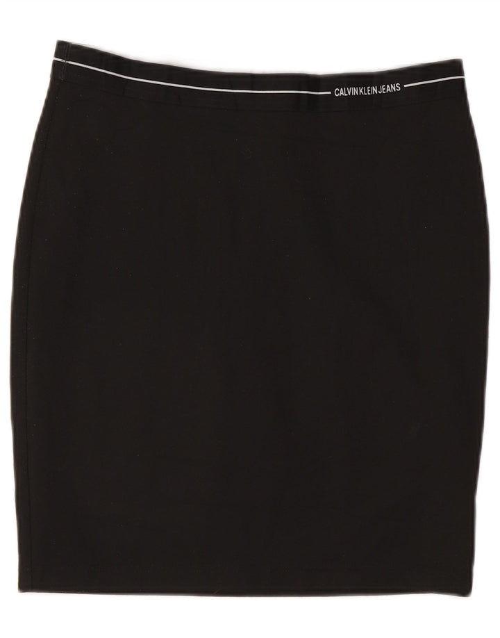 CALVIN KLEIN Damen Bleistiftrock Groß W32 Schwarz Polyester