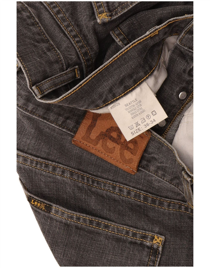 Lee Herren Seattle Straight Jeans W36 L28 Graue Baumwolle