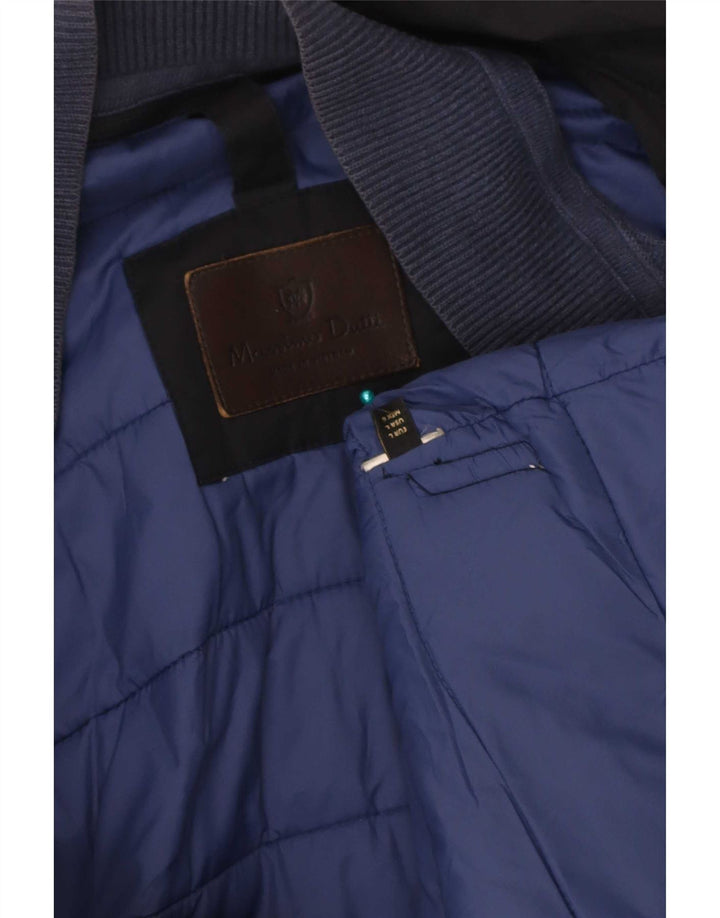 Massimo Dutti Herren-Windbreaker-Mantel mit Kapuze, UK 40, Größe L, Marineblau