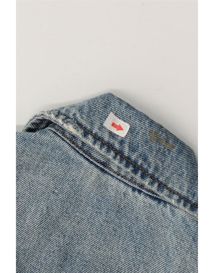 Zara Damen Distressed Jeansjacke UK 14 Mittelblau