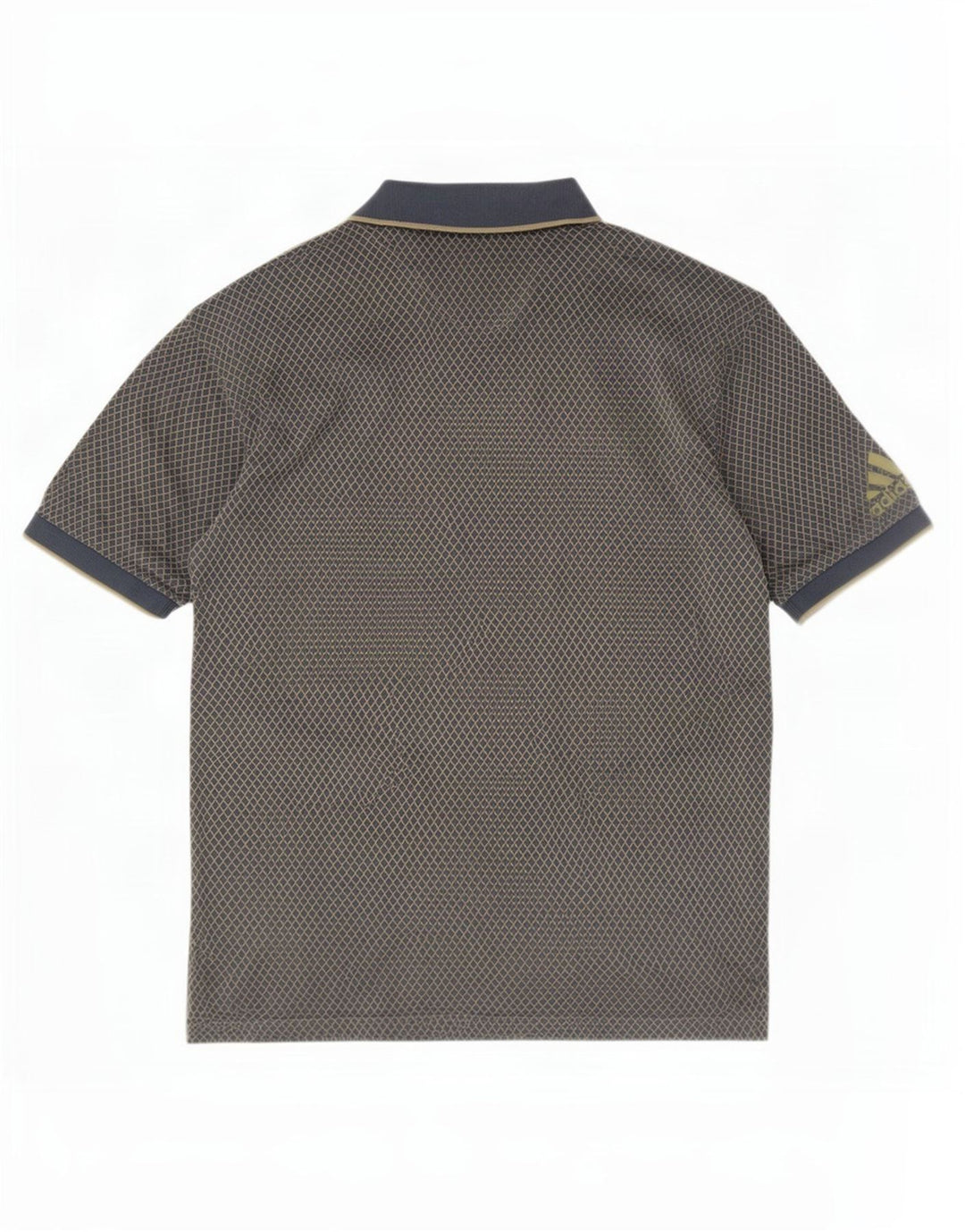 Adidas Herren-Poloshirt, groß, graue Argyle-/Diamant-Baumwolle