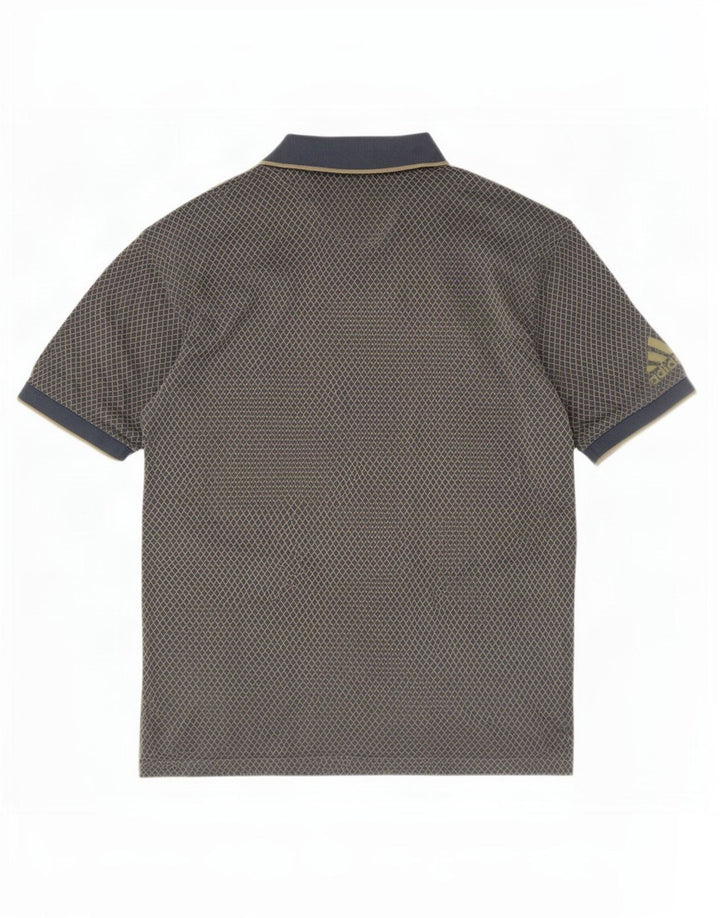 Adidas Herren-Poloshirt, groß, graue Argyle-/Diamant-Baumwolle