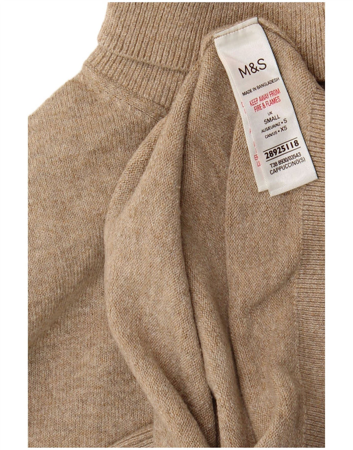 Marks & Spencer Rollkragenpullover für Damen, UK 10, Größe S, Beige, Polyester