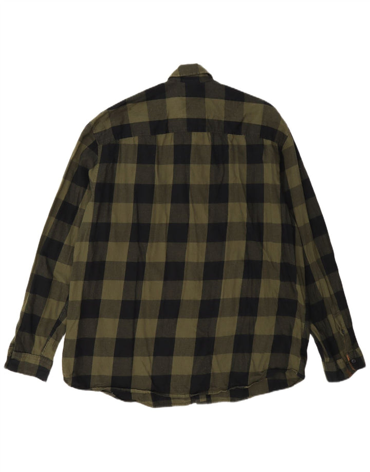 Jack & Jones Herren-Flanellhemd XL aus grüner Gingham-Baumwolle