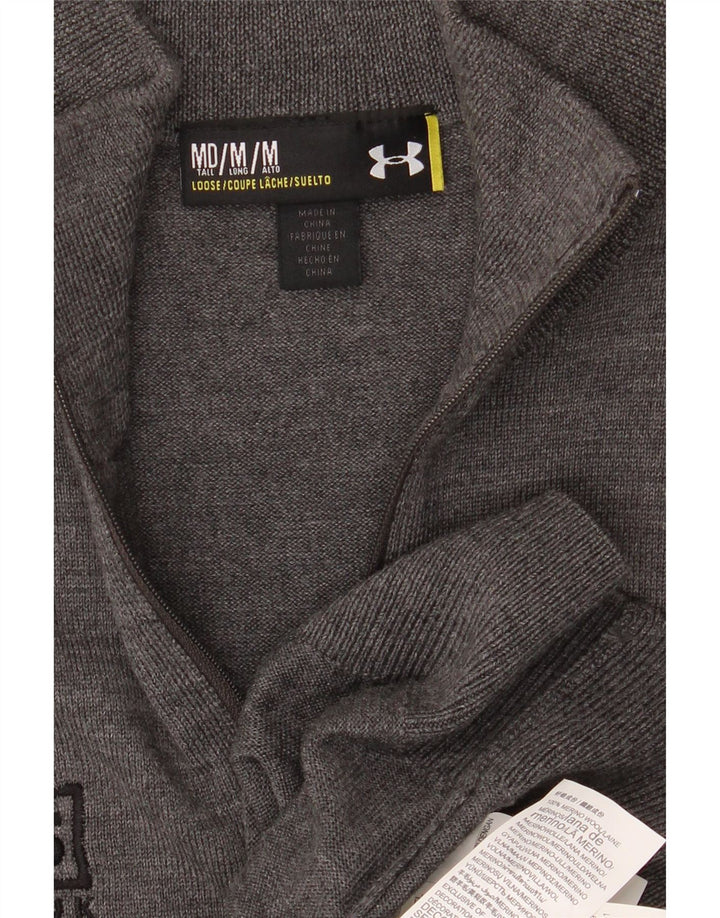 UNDER ARMOUR Herren-Pullover mit grafischem Reißverschluss, groß, mittelgrau