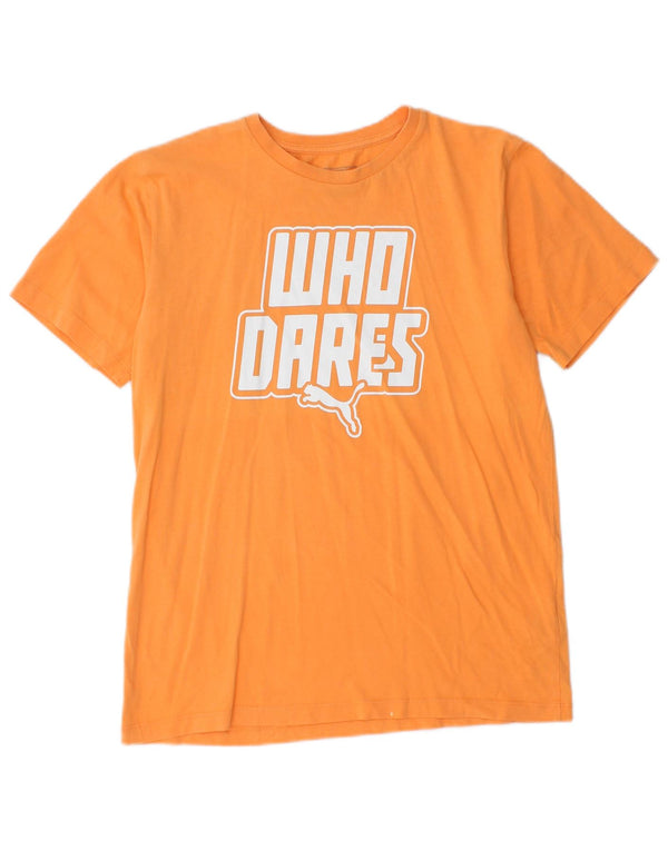 Puma Jungen Daren Graphic T-Shirt Top 13-14 Jahre Orange Baumwolle