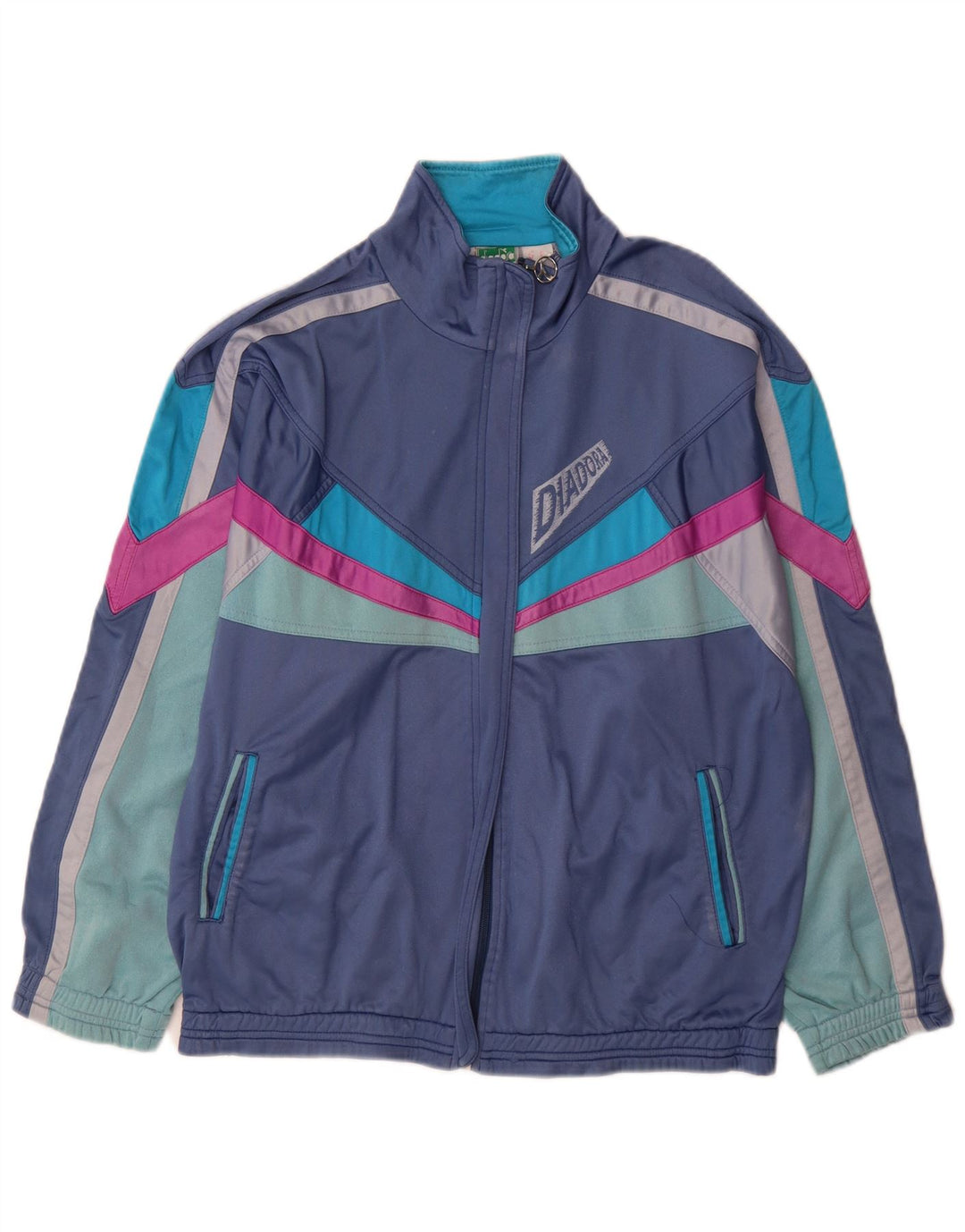 Diadora Herren-Trainingsanzugoberteil mit Grafik, Größe L, Marineblau, Farbblock