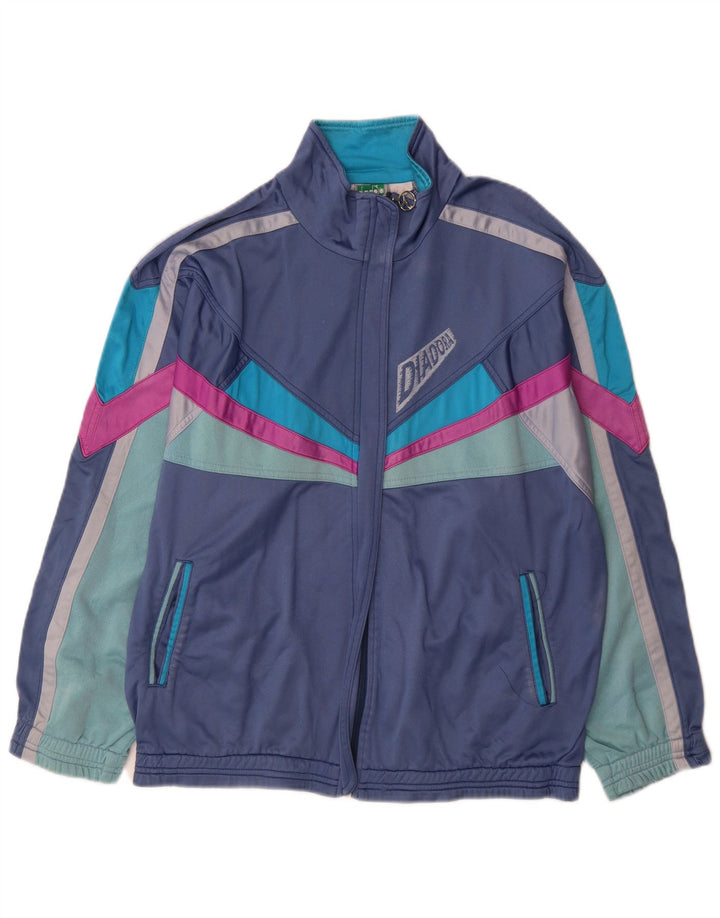 Diadora Herren-Trainingsanzugoberteil mit Grafik, Größe L, Marineblau, Farbblock