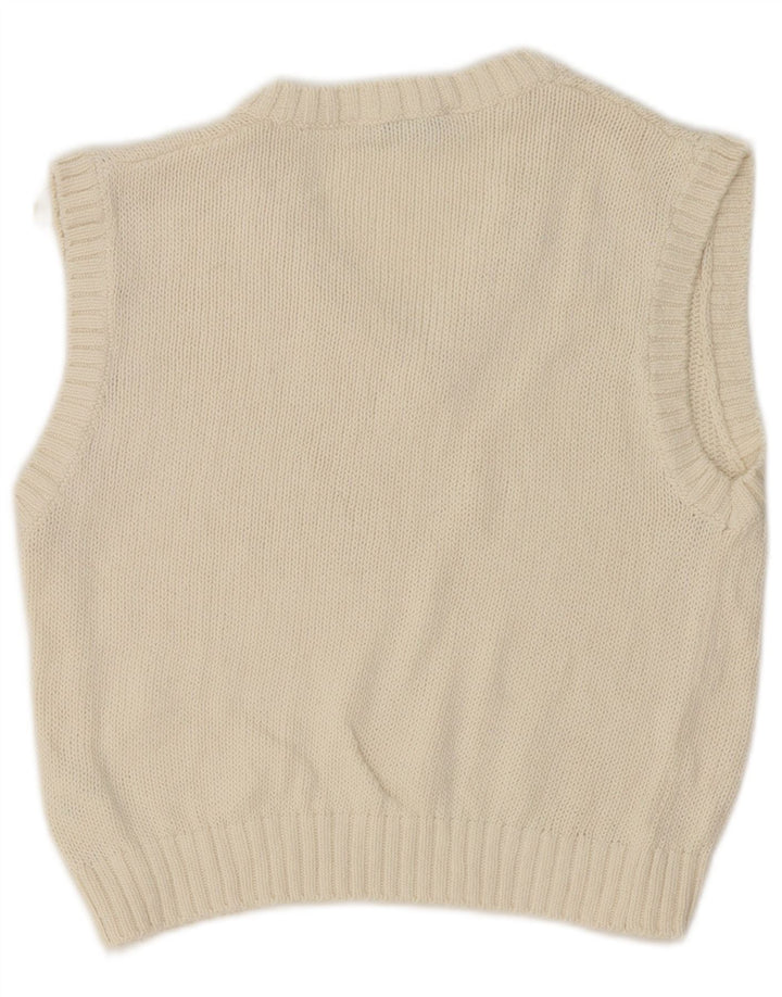Zara Damen Crop Vest Tank Top UK 12 Mittelweiße Baumwolle