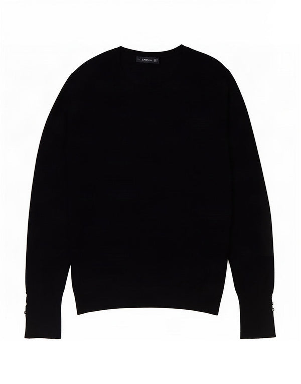 Zara Damen-Pullover mit Rundhalsausschnitt, Gr. 18, XL, Schwarz