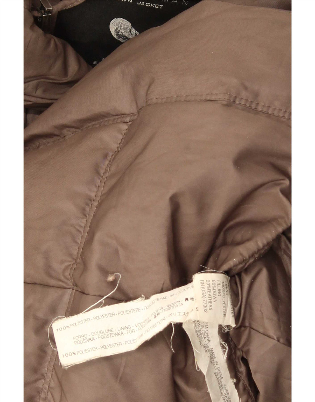 Zara Damen Wattierte Jacke UK 8 Small Braun Polyester