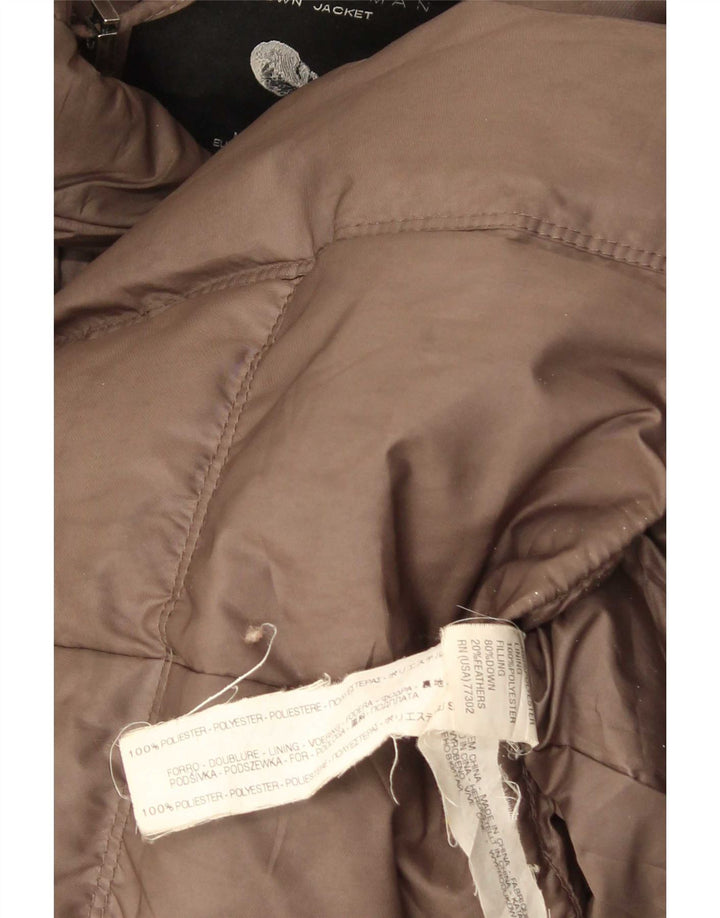 Zara Damen Wattierte Jacke UK 8 Small Braun Polyester