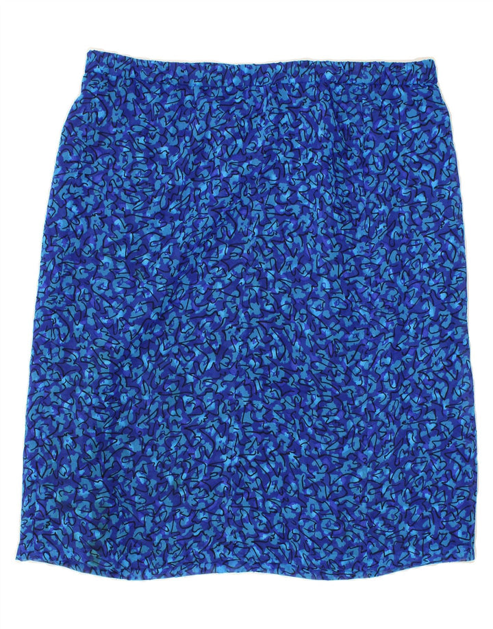 VINTAGE Womens Abstract Pattern Straight Skirt IT 48 XL W38  Blue Vintage Vintage and Second-Hand Vintage from Messina Hembry 