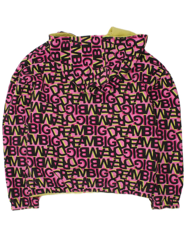 VINTAGE Wendejacke mit grafischer Kapuze für Mädchen, 11–12 Jahre, rosa Baumwolle