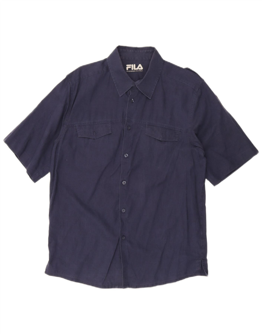 Fila Herren Militär-Kurzarmhemd Medium Marineblau