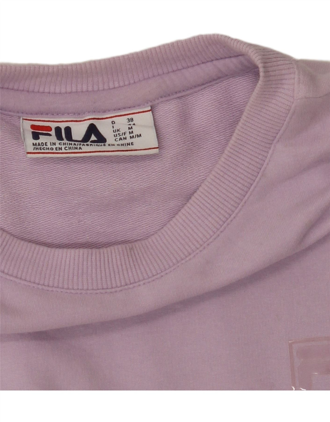 FILA Womens Oversized Sweatshirt Jumper UK 14 Medium Purple Vintage Fila and Second-Hand Fila from Messina Hembry 