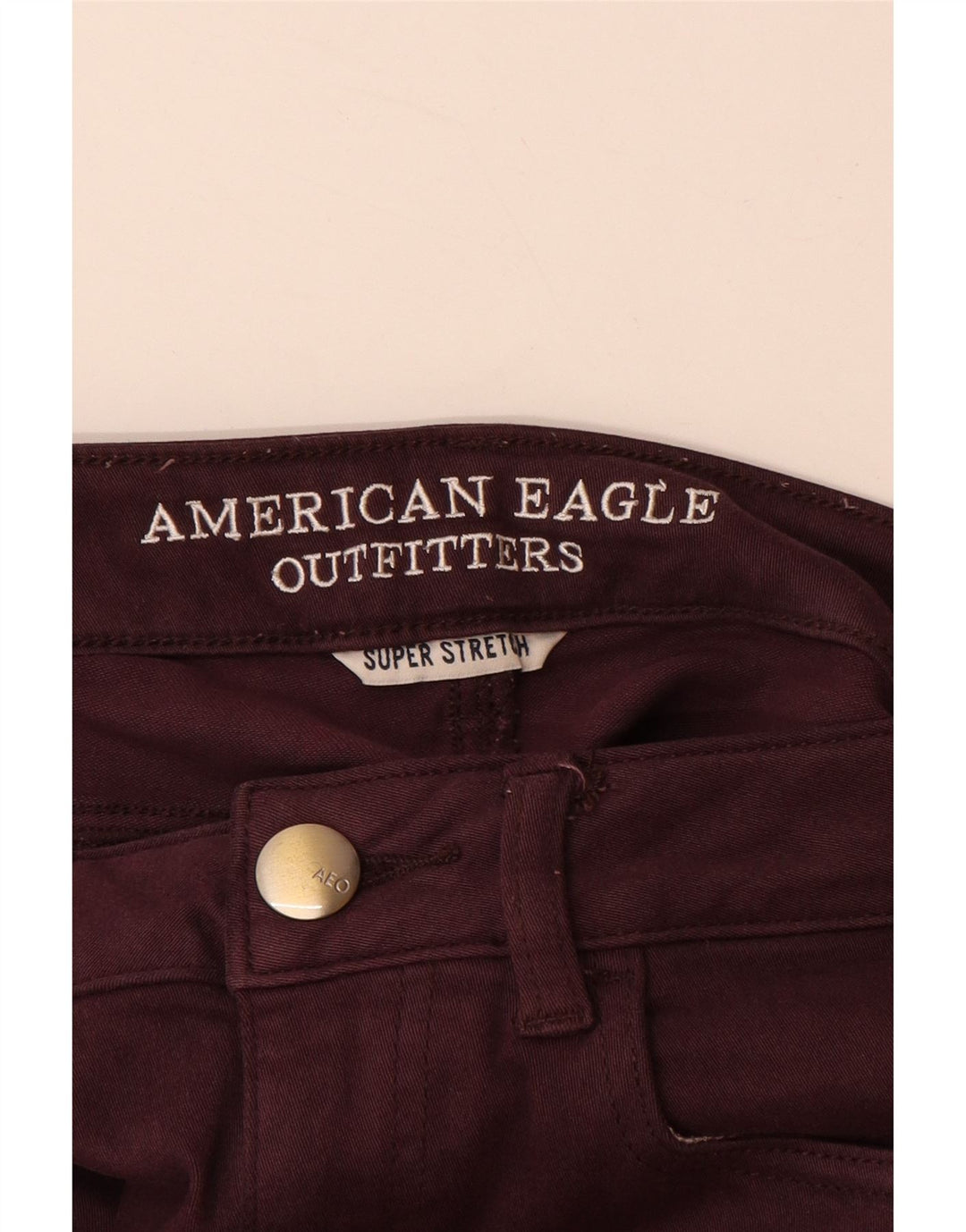 AMERICAN EAGLE OUTFITTERS Kurz geschnittene Damenjeans UK 8 Small W26 L24 Burgunderrot