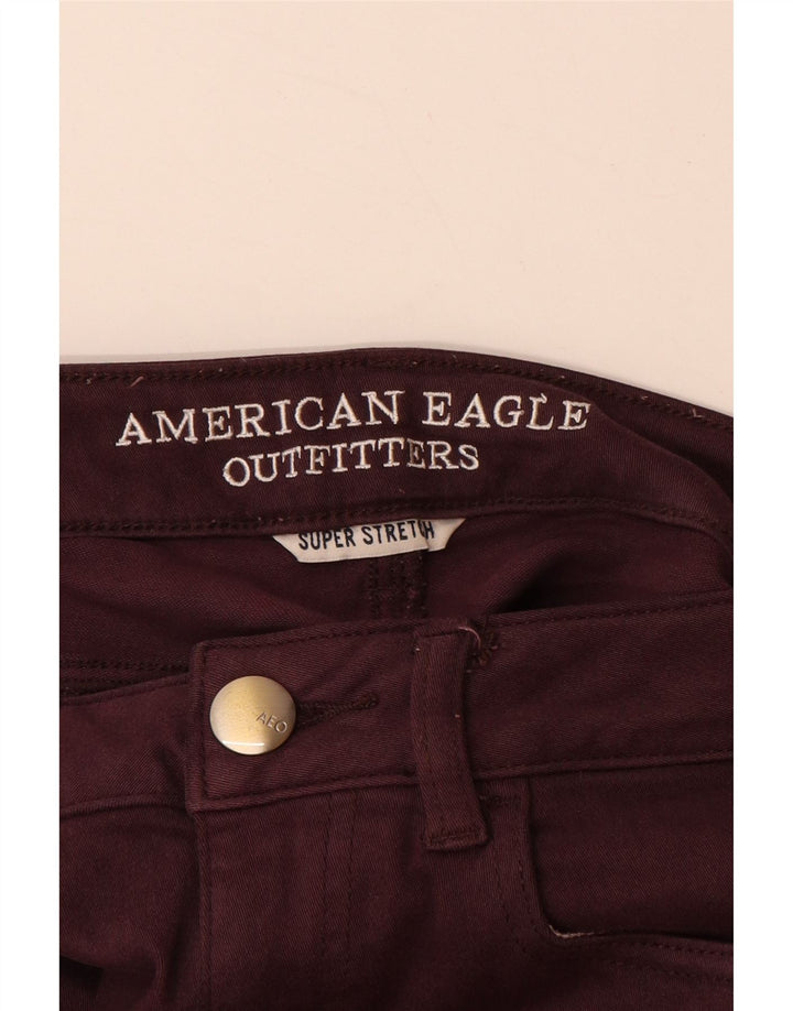 AMERICAN EAGLE OUTFITTERS Kurz geschnittene Damenjeans UK 8 Small W26 L24 Burgunderrot