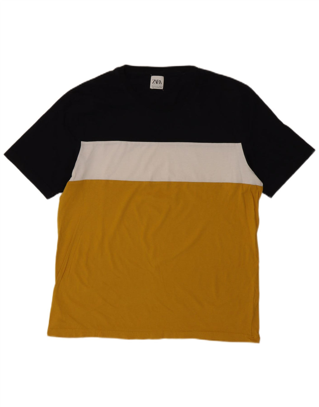 ZARA Mens T-Shirt Top XL Multicoloured Colourblock