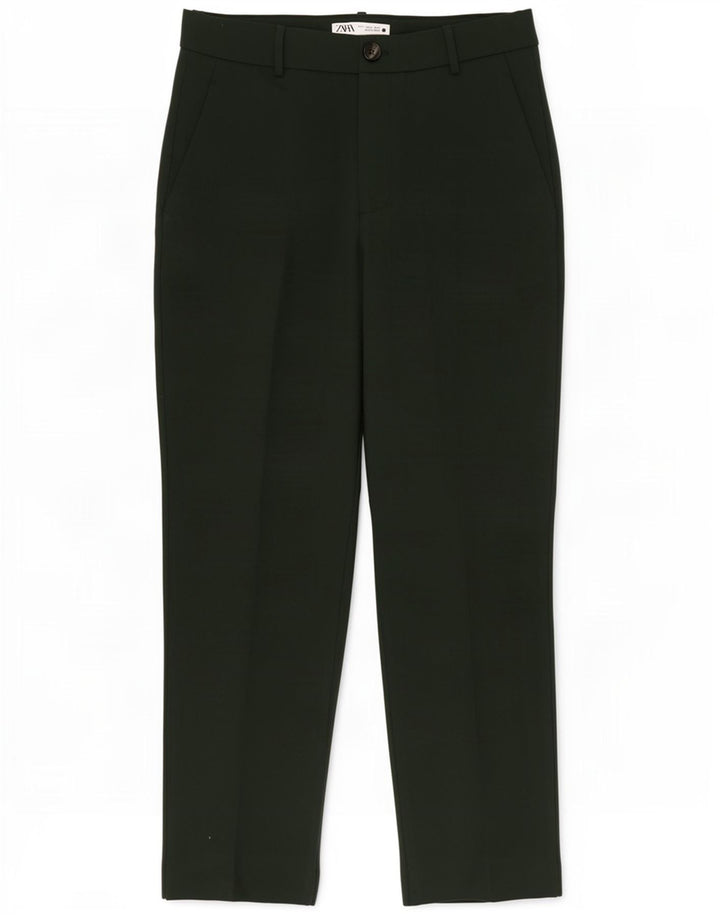 Slim-Anzughose für Damen von Zara, Größe L, W30, L28, Grün, Polyester