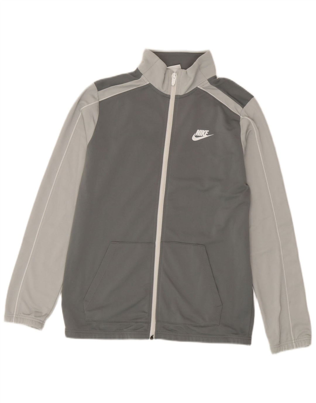 Nike Jungen-Trainingsanzug-Top-Jacke, 13–14 Jahre, XL, graues Polyester