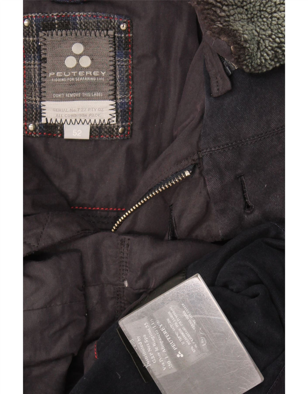 PEUTEREY Herren Wattierte Jacke IT 52 XL Marineblau Baumwolle