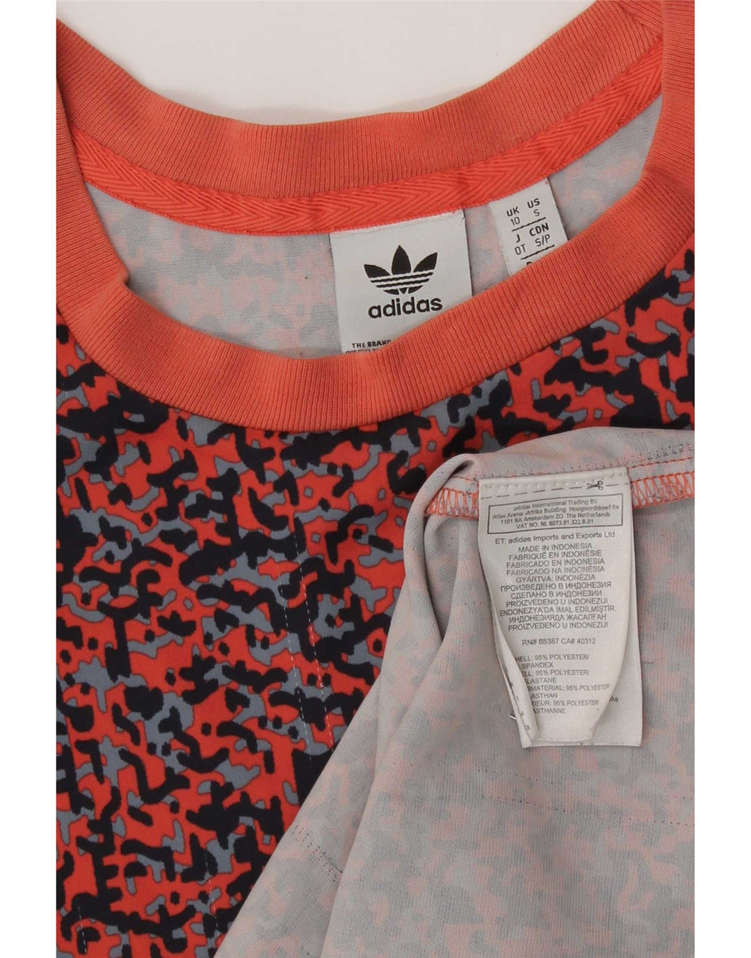 Adidas Damen T-Shirt-Kleid mit abstraktem Muster, Gr. 10, klein, mehrfarbig