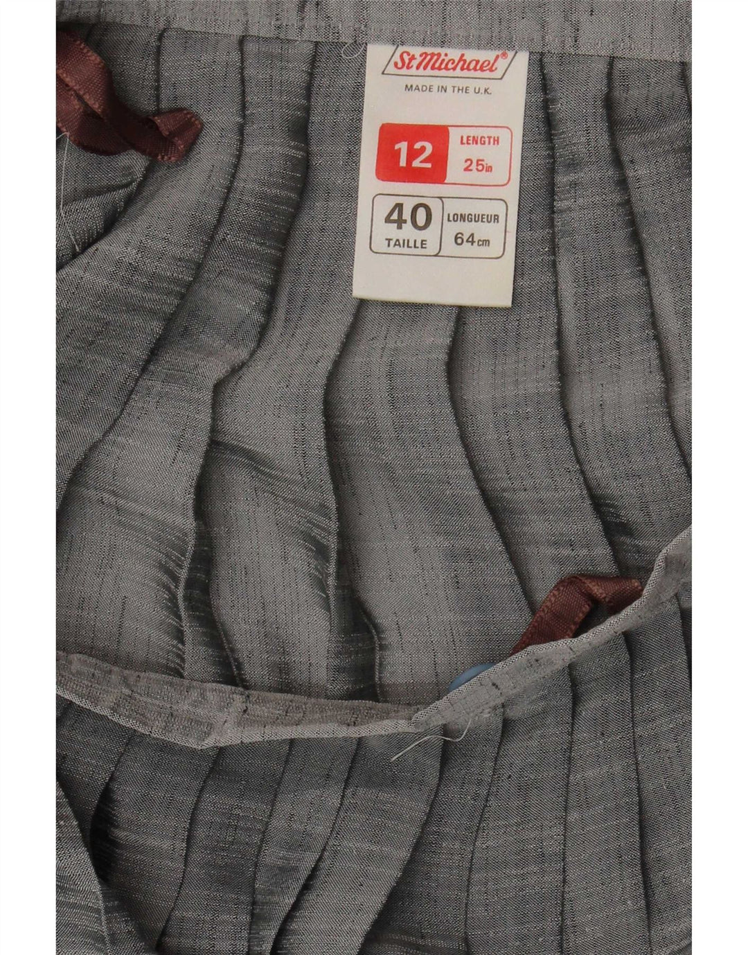 St Michael Damen Faltenrock UK 12 Medium W26 Grau Polyester
