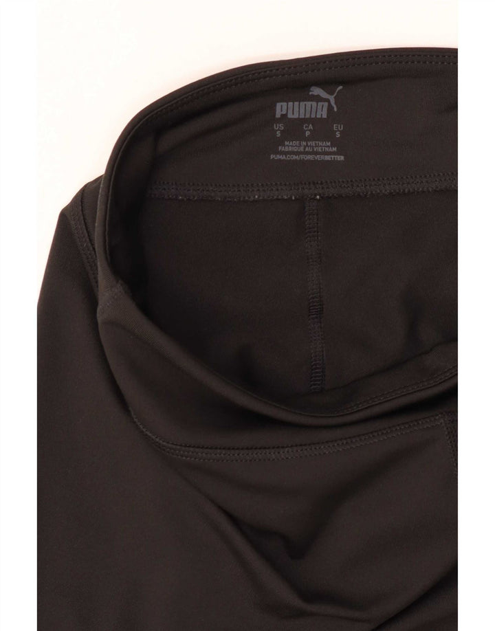 Puma Womens Graphic Leggings UK 10 Small Schwarz Colourblock