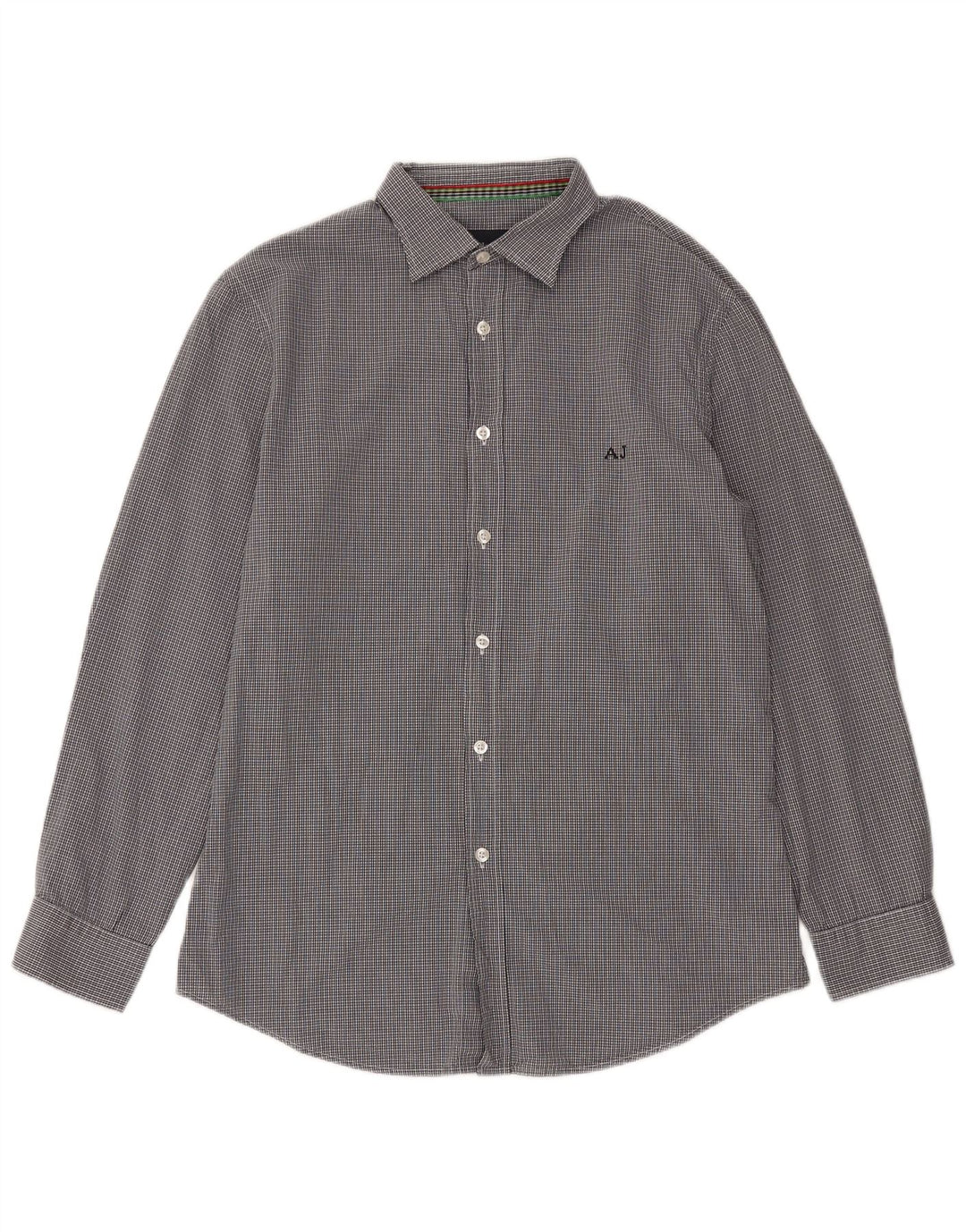 Armani Jeans Herren Slim Shirt Large Marineblau Gingham
