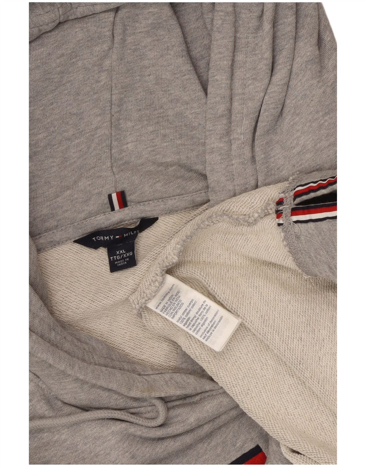 Tommy Hilfiger Herren-Kapuzenpullover mit Grafik, 2XL, graue Baumwolle