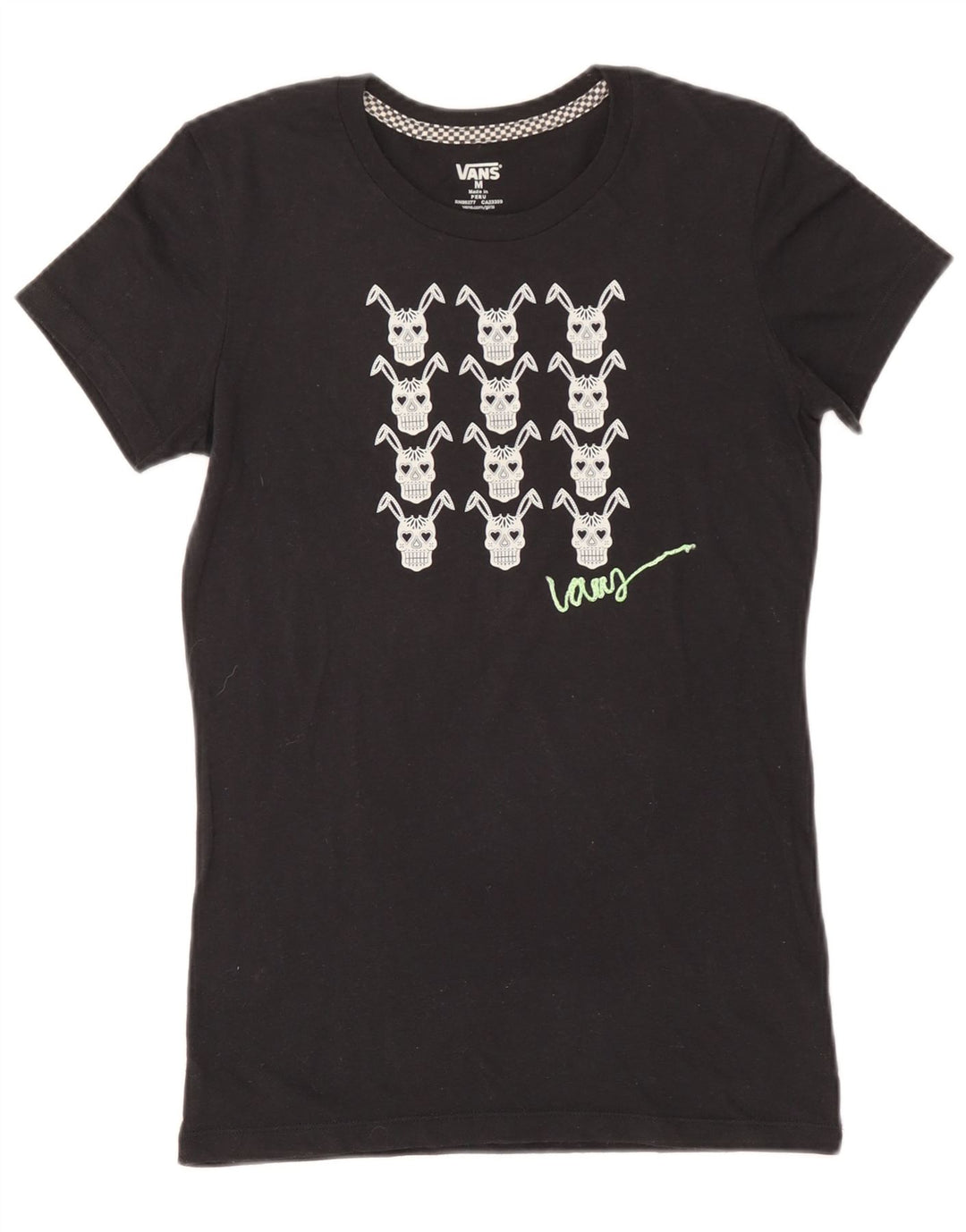 Vans Grafik-T-Shirt für Damen, UK 12, mittelschwarz, Baumwolle