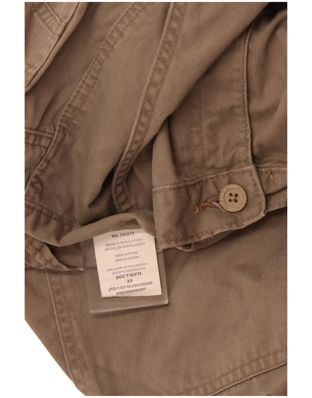 WRANGLER Herren Cargoshorts W34 Große braune Baumwolle