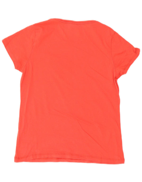 Puma Damen Grafik T-Shirt Top UK 14 Große rote Baumwolle
