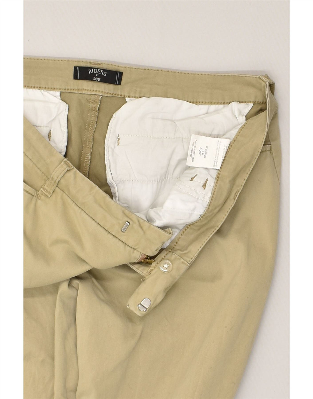 LEE Womens Petite Bootcut Casual Trousers US 18 2XL W40 L27 Beige Cotton | Vintage Lee | Thrift | Second-Hand Lee | Used Clothing | Messina Hembry 