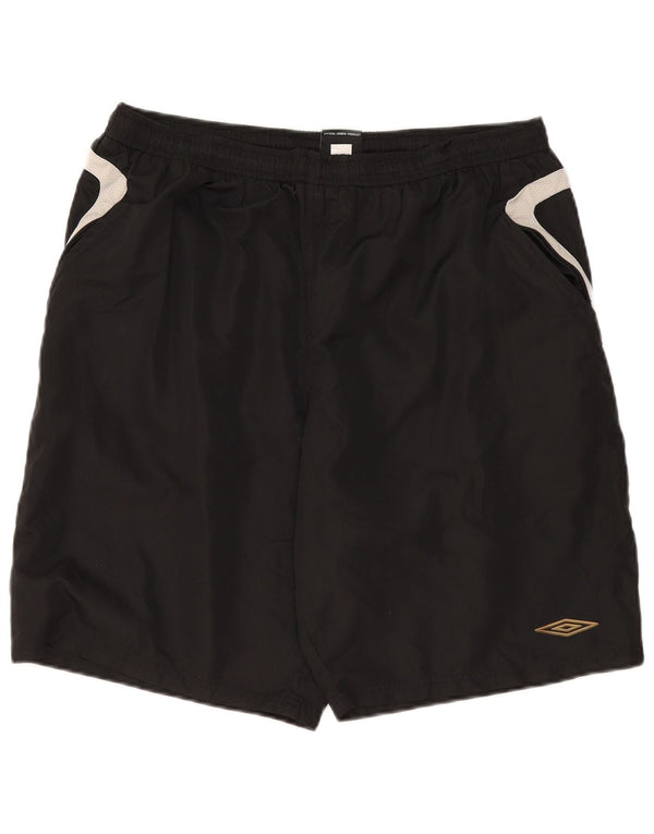 Umbro Herren-Sportshorts 2XL, schwarzes Colourblock-Polyester