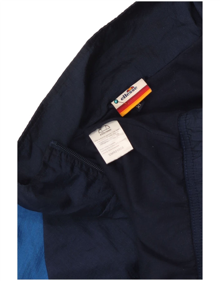 Ellesse Herren-Trainingsanzug-Oberteil, Jacke, XL, blaues Farbblock-Polyester