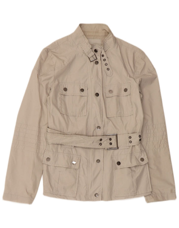 Zara Damen Utility-Jacke UK 12 Mittelweißes Polyester