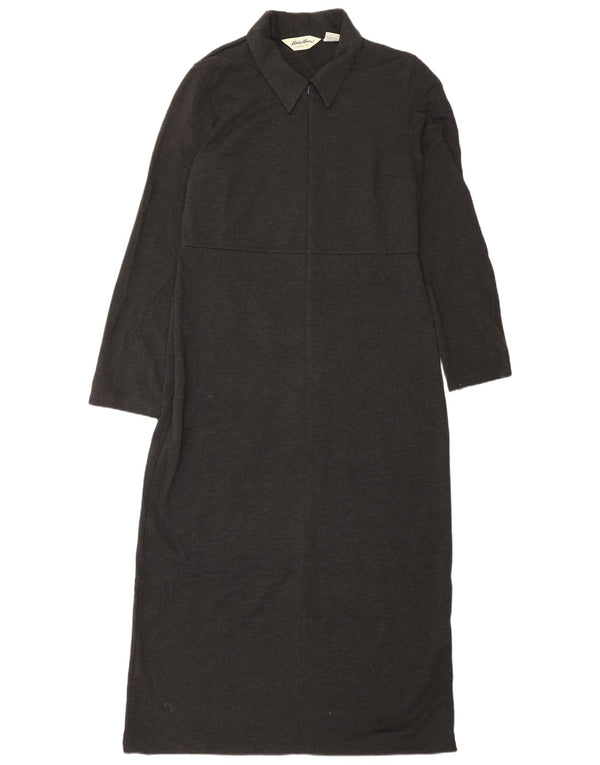 EDDIE BAUER Damen Maxikleid in Übergröße, langärmlig, Gr. 10, Größe S, Grau