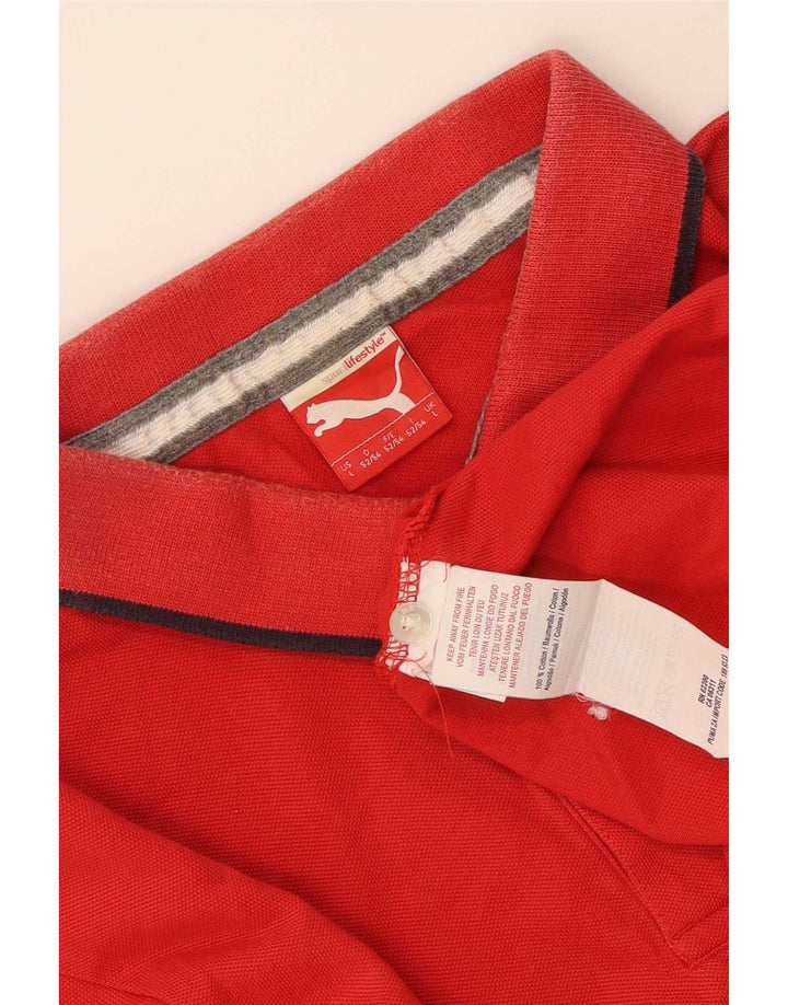 Puma Herren Poloshirt Große rote Baumwolle