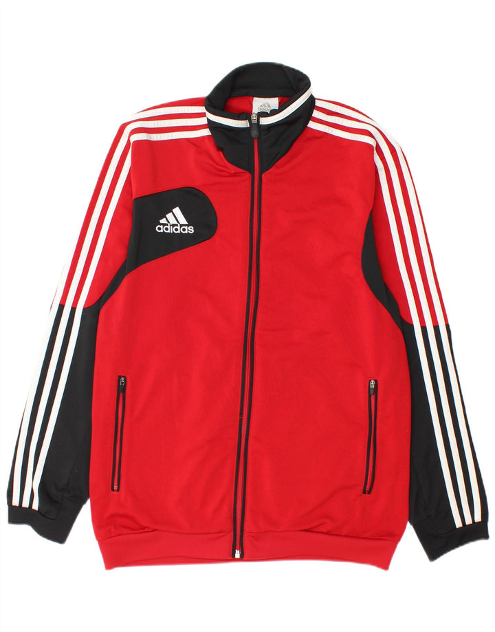ADIDAS Herren-Trainingsanzug-Top-Jacke, UK 36/38, klein, rotes Farbblock-Polyester