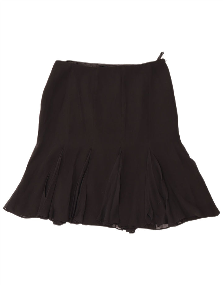 Luisa Spagnoli Damen Trompetenrock IT 42 Medium W28 Schwarze Seide