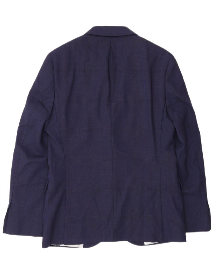 Dkny Herren-Blazer mit 2 Knöpfen, schmale Passform, UK 38, mittelmarineblaue Wolle