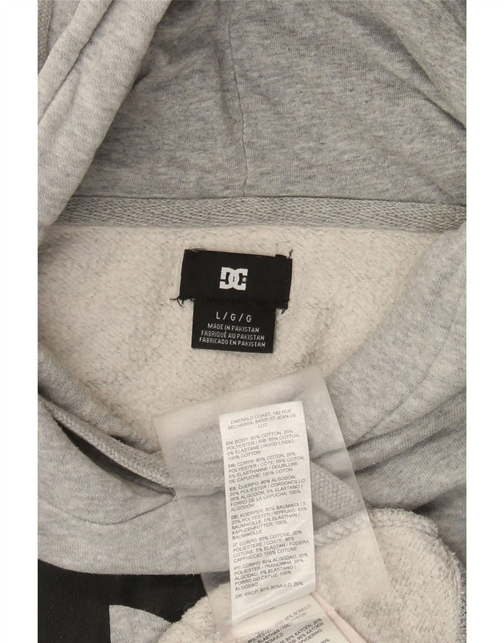 DC Herren-Kapuzenpullover mit Grafik, groß, grau gesprenkelte Baumwolle