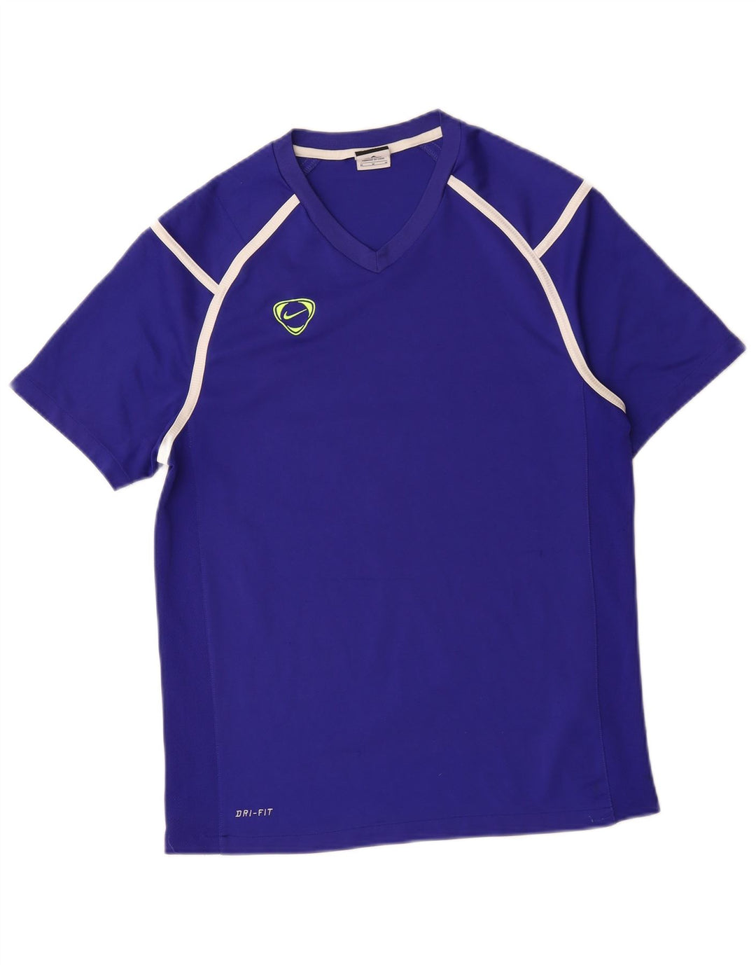 Nike Herren Dri Fit T-Shirt-Oberteil Mittelblaues Colourblock-Polyester