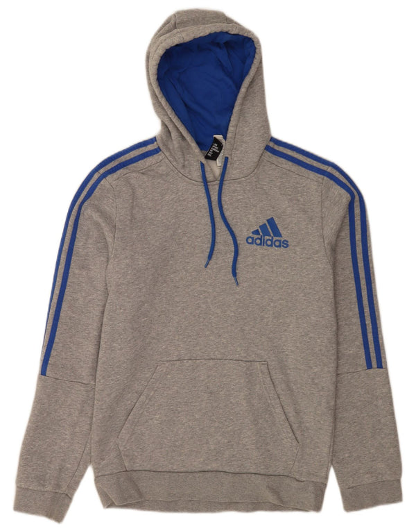 Adidas Herren Kapuzenpullover, klein, grau gefleckte Baumwolle